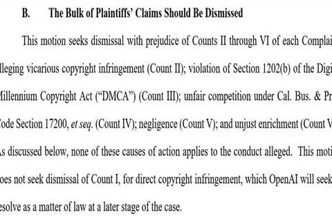 OpenAI Asks Court to Dismiss Authors’ Copyright Infringement Claims