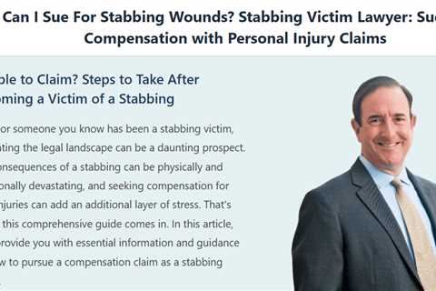 Can I sue for being stabbed in Georgia - Michael Haggard
